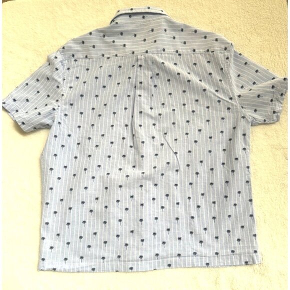 U.S. POLO ASSN. Mens Polo Shirt size Medium Blue with White stripes & Palm Trees - Picture 5 of 11